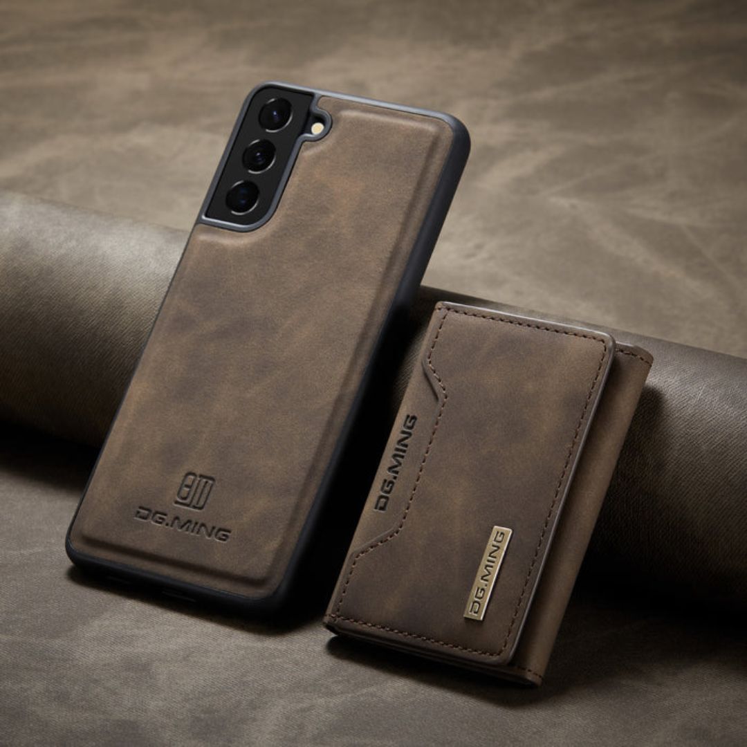 Caso de couro Samsung Ultra-Slim com carteira magnética 2 em 1