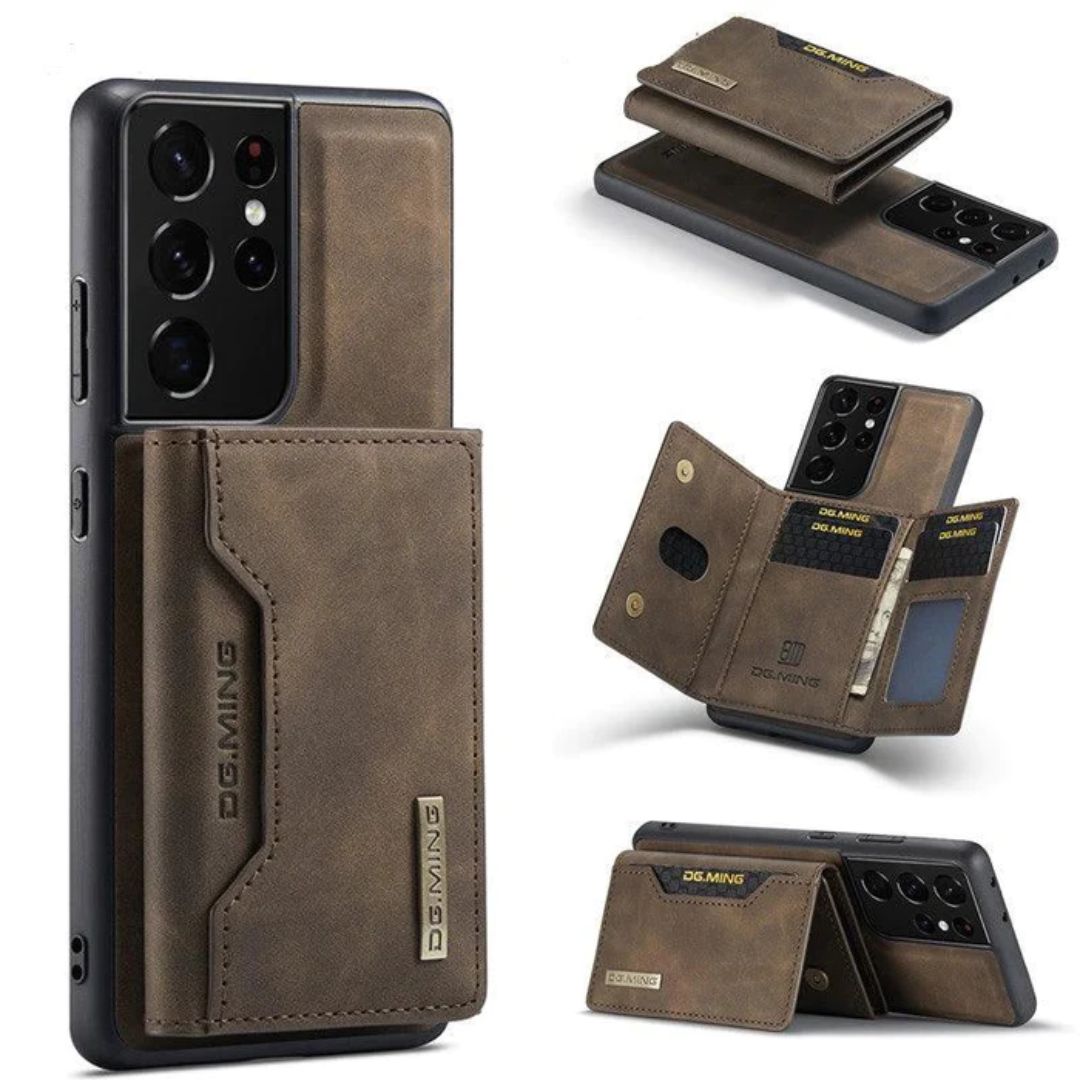 Caso de couro Samsung Ultra-Slim com carteira magnética 2 em 1