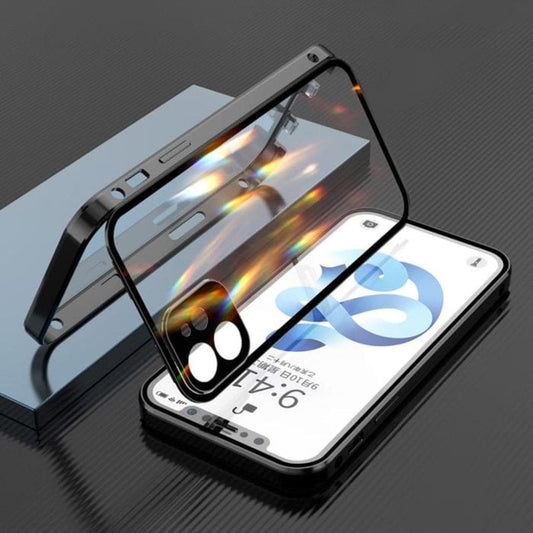 caixa de armadura magnética do iPhone - 360º proteção dupla com tampa da câmera e trava de segurança