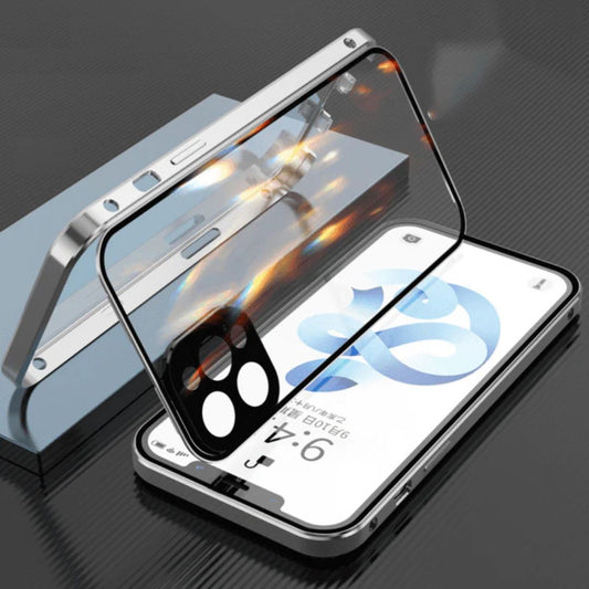 caixa de armadura magnética do iPhone - 360º proteção dupla com tampa da câmera e trava de segurança